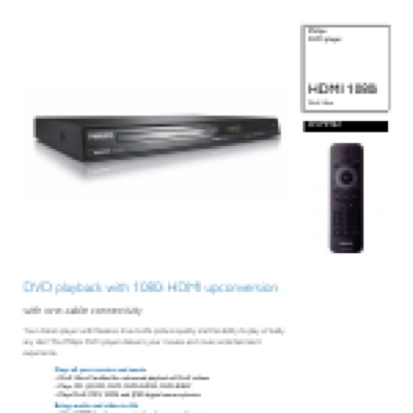 Philips Model DVP3962/37 HDMI DVD Player / Color Black / Not Original Remove - Picture 8 of 9